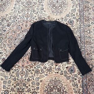 Rag & Bone Women's Black Collarless Pocket Jacket